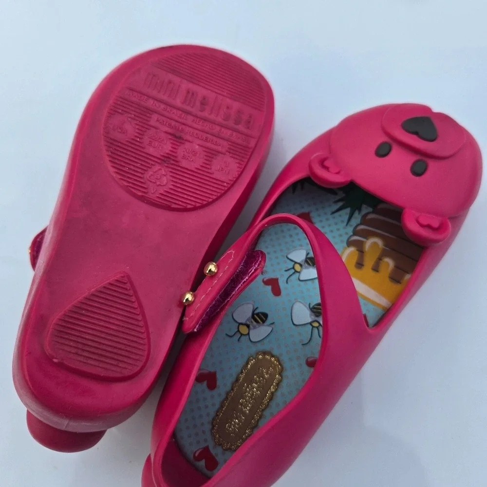 Mini Melissa Pink Bear Maryjane Flats Toddler Size 7 Water‎ Beach Shoes